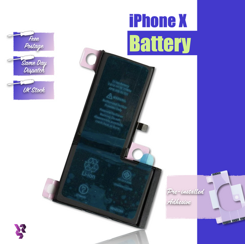 iPhone X Replacement Internal Battery 2716 mAh 100% Capacity with Adhesive