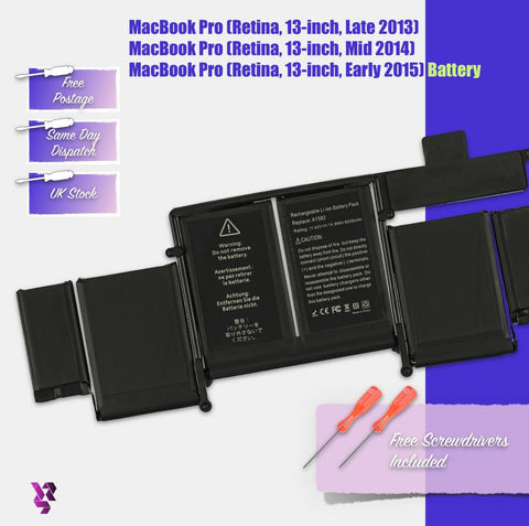 MacBook Pro 13” Retina (A1502) Late 2013, 2014, 2015 A1493 A1582 Battery